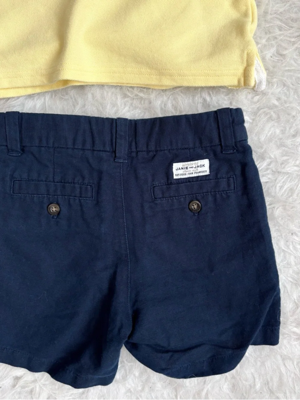 Janie and Jack Boy Preppy Coastal Butter Yellow Polo & Matching Shorts Set